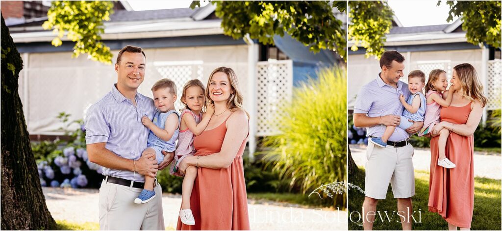 family of four with two small chldren, CT Extended Family photographer