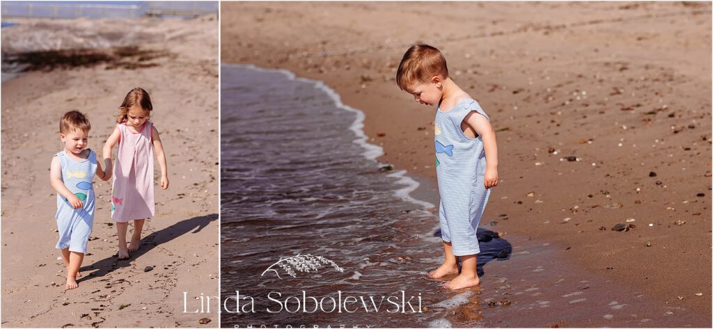 little children playing at the beach, CT Senior photographer