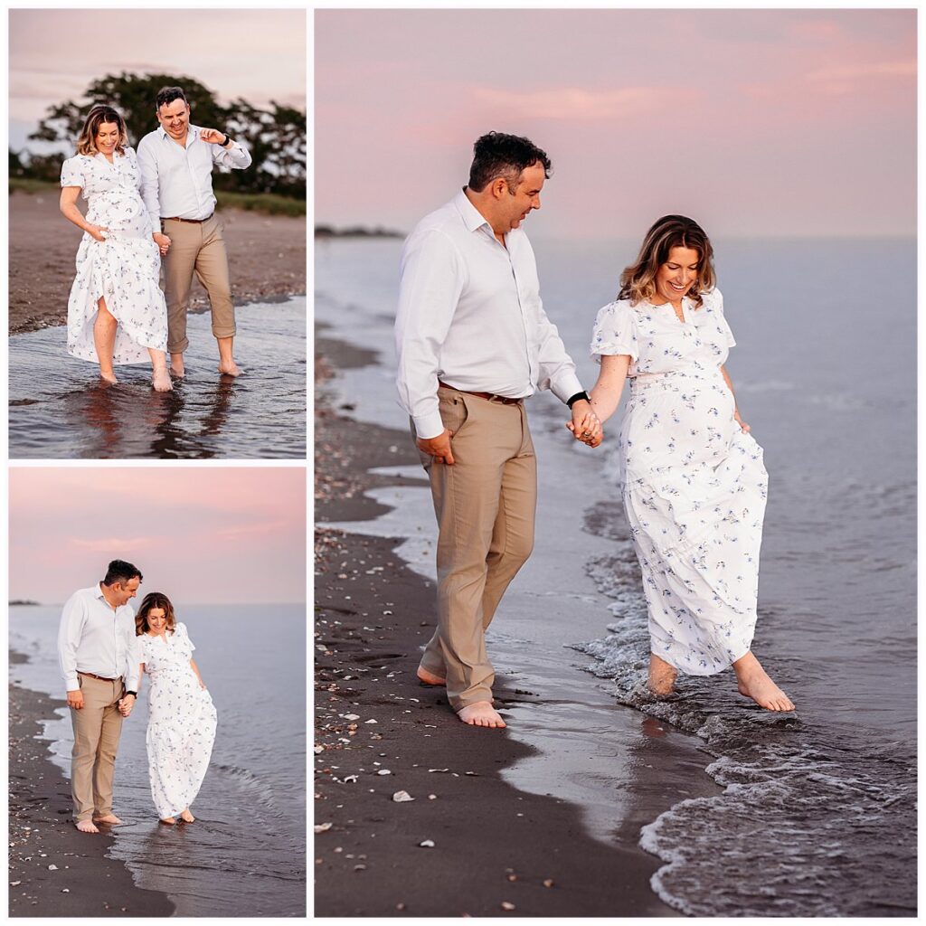 Summer sunset maternity portraits on the Connecticut shoreline, CT shoreline maternity photographer