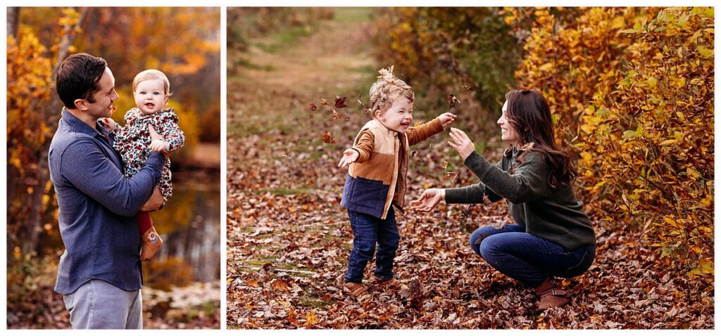 parents having fun with their small children at Bauer Park in Madison, CT