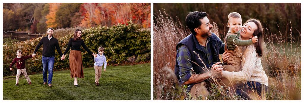fall family sessions at Bauer Park in Madison CT